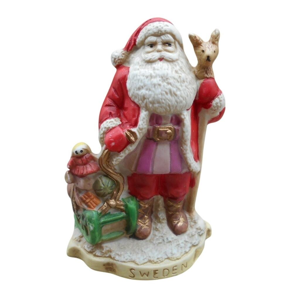 Santa of the Nations 1991 #8905 Sweden 4" Ceramic Jultomten Vintage RSVP